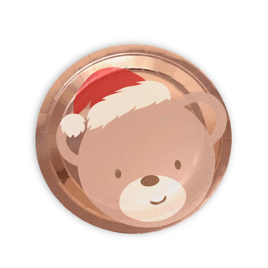 Christmas Teddy Bear Paper Plates